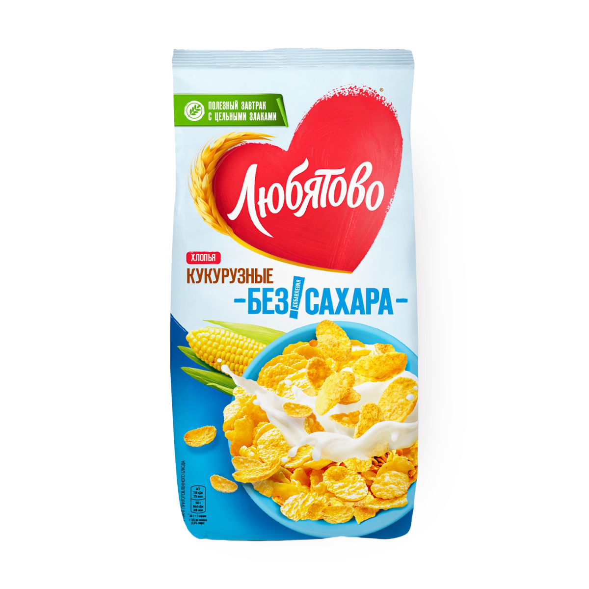 Изображение товара Хлопья кукурузные «Любятово» без сахара 270 г