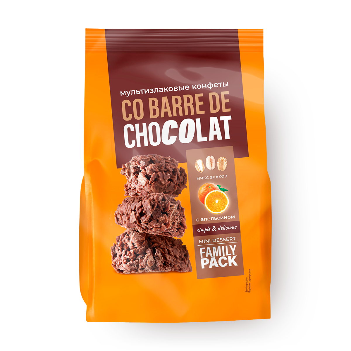 Изображение товара Конфеты мультизлаковые Co Barre De Chocolat с тёмной глазурью и апельсином 135 г