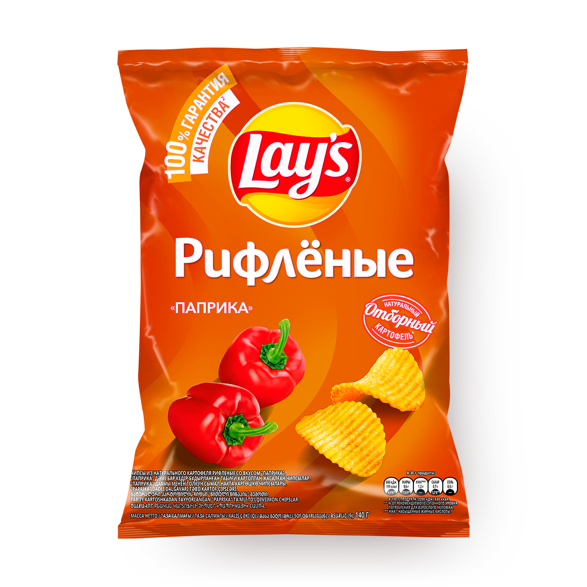 Изображение товара Чипсы Lay's паприка рифлёные 140 г