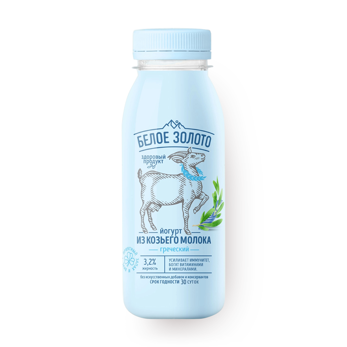 Изображение товара Йогурт питьевой греческий из козьего молока «Белое золото»​ 300 г