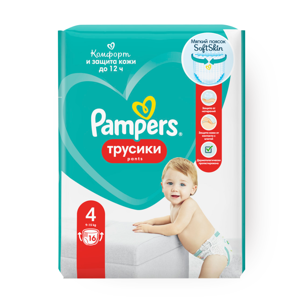 Изображение товара Подгузники-трусики Pampers Pants (9-15 кг) размер 4 16 шт.