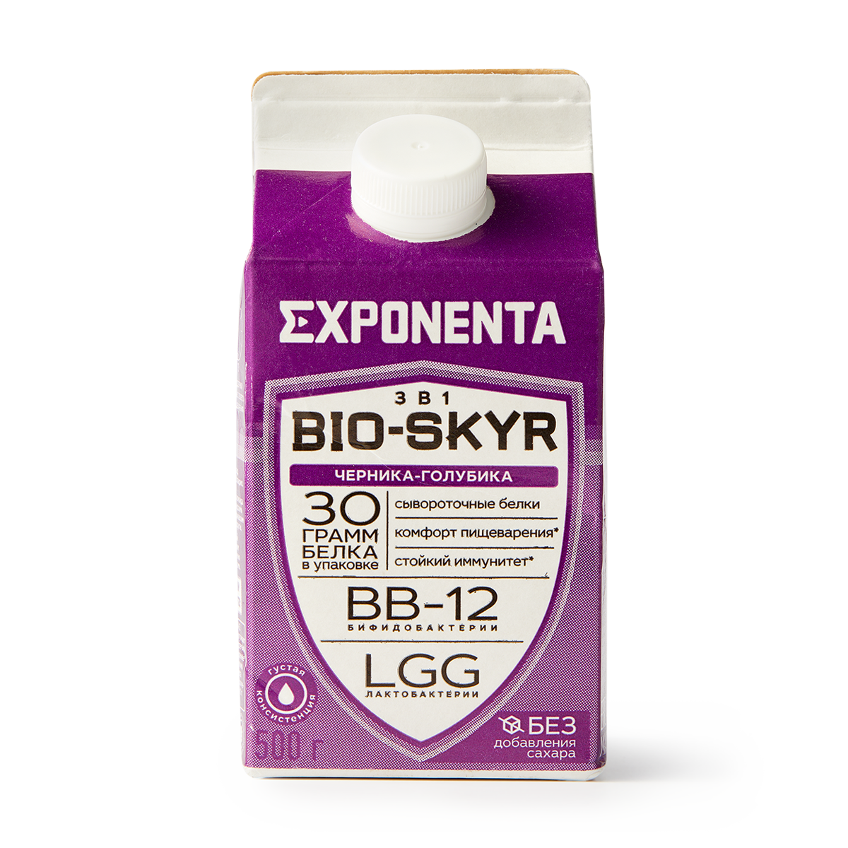 Изображение товара Напиток кисломолочный Exponenta Bio-Skyr 3 в 1 черника-голубика без добавленного сахара 500 г