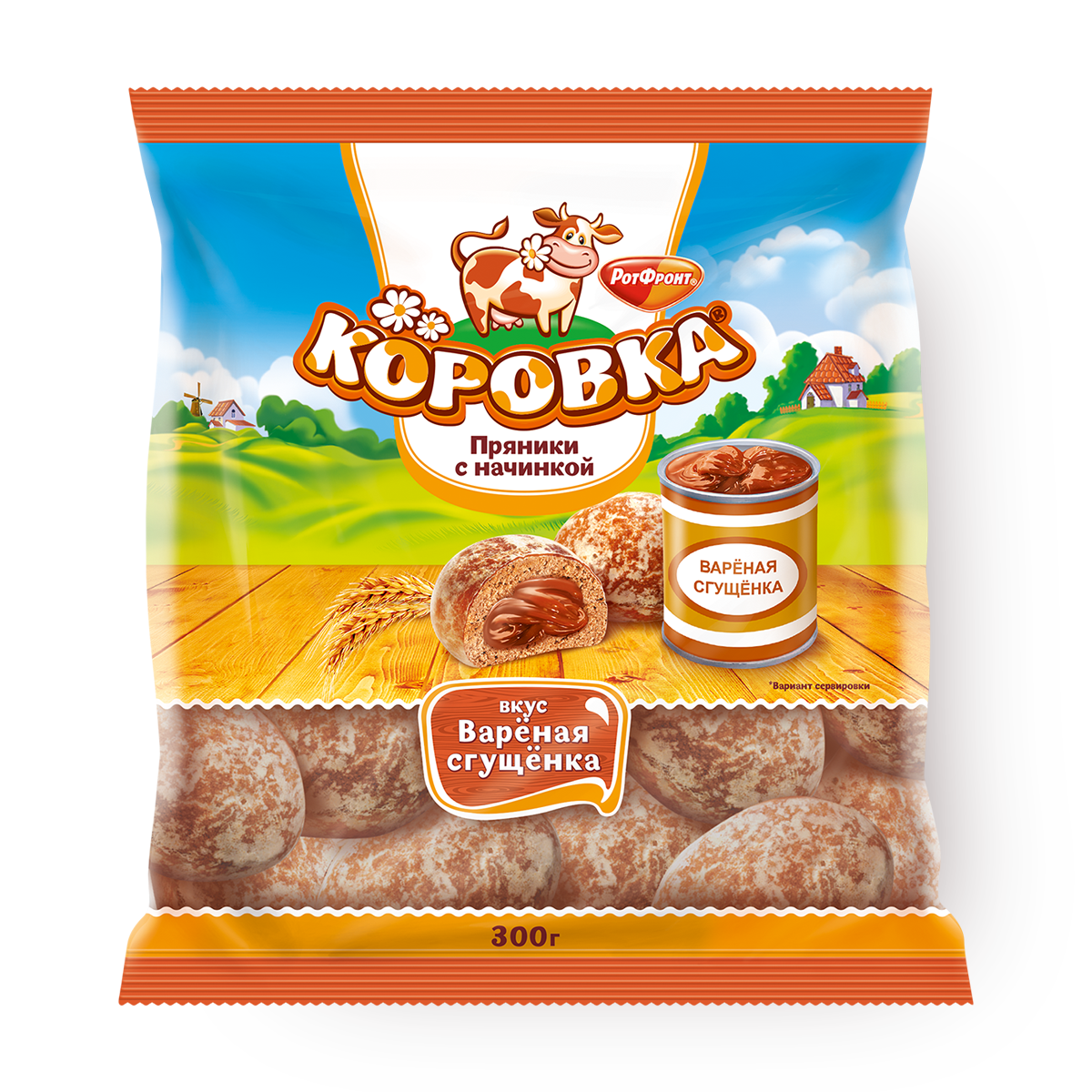 Изображение товара Пряники «Коровка» с варёной сгущёнкой 300 г