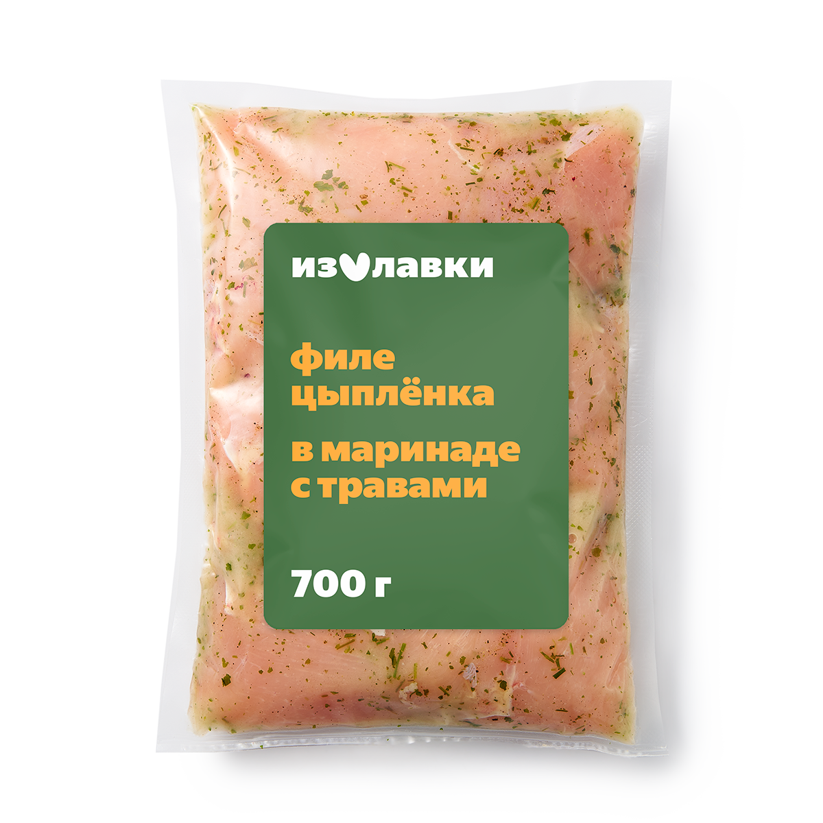 Изображение товара Шашлык из грудки цыплёнка-бройлера «Из Лавки» в маринаде с травами 700 г