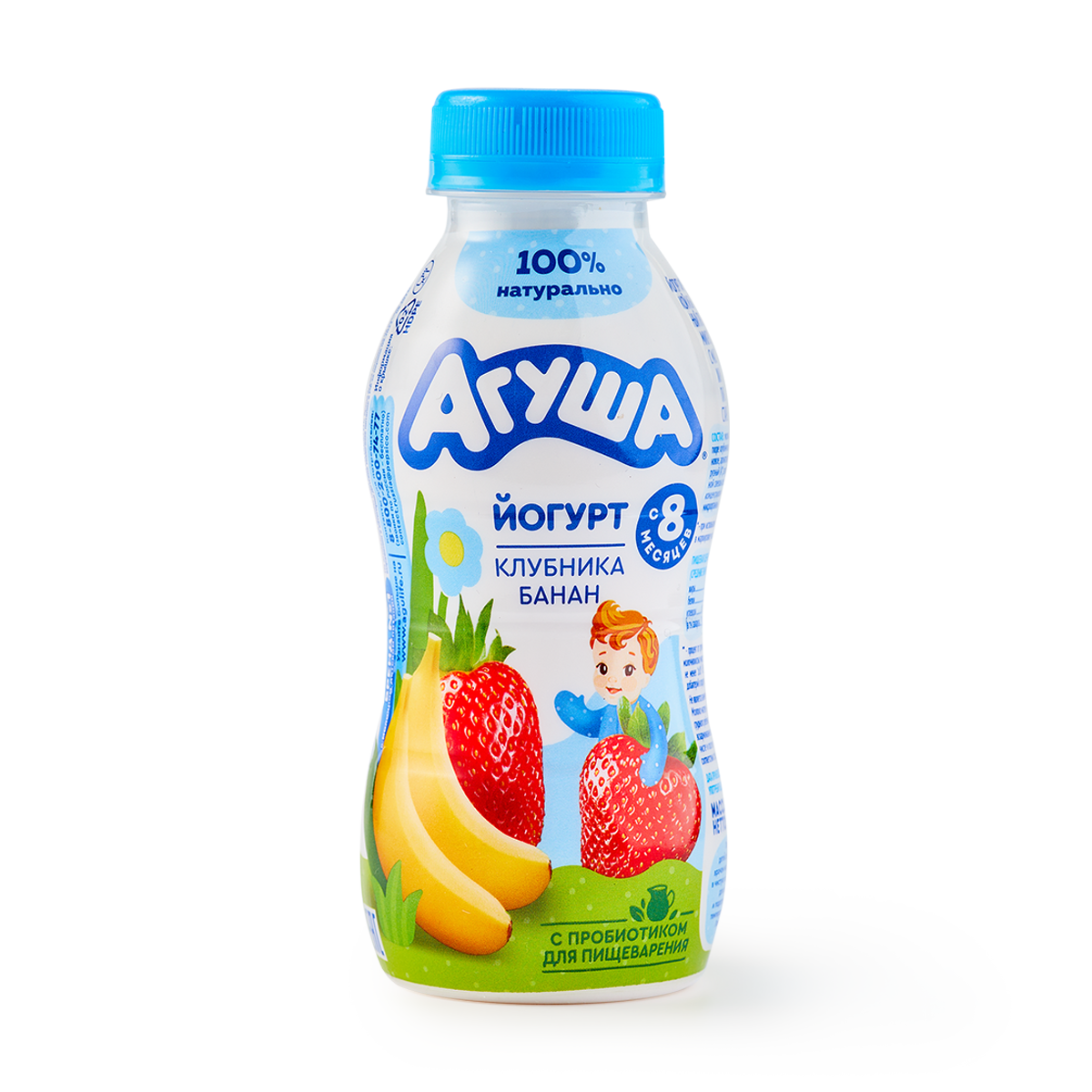 Изображение товара Йогурт питьевой 2,7% «Агуша» клубника-банан 180 г