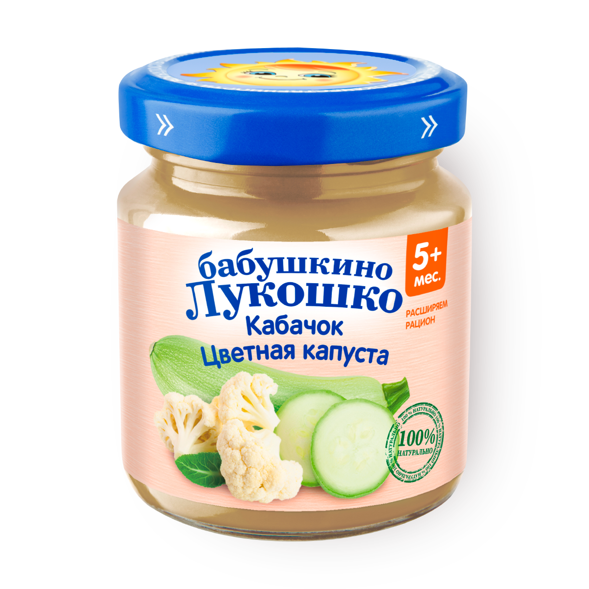 Изображение товара Пюре «Бабушкино лукошко» кабачок-цветная капуста с 5 месяцев 100 г