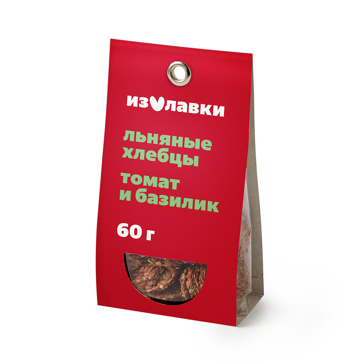 Изображение товара Хлебцы льняные «Из Лавки» со вкусом томата с базиликом 60 г
