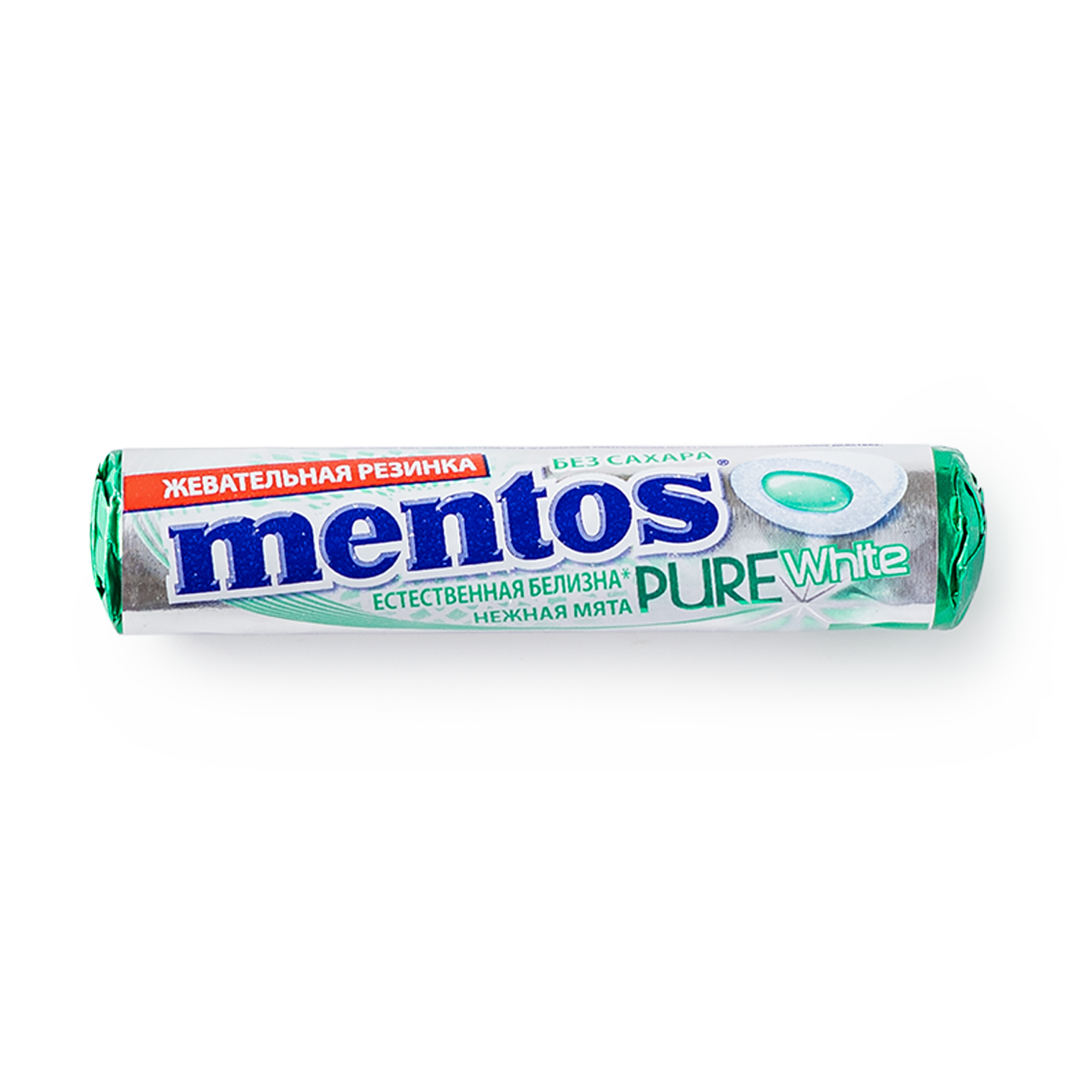 Изображение товара Жевательная резинка Mentos Pure White нежная мята без сахара 15,5 г