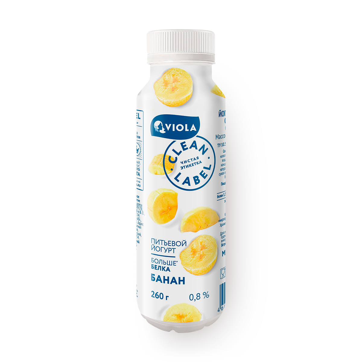 Изображение товара Йогурт питьевой Viola Clean Label  с бананом 0,8% 260 г