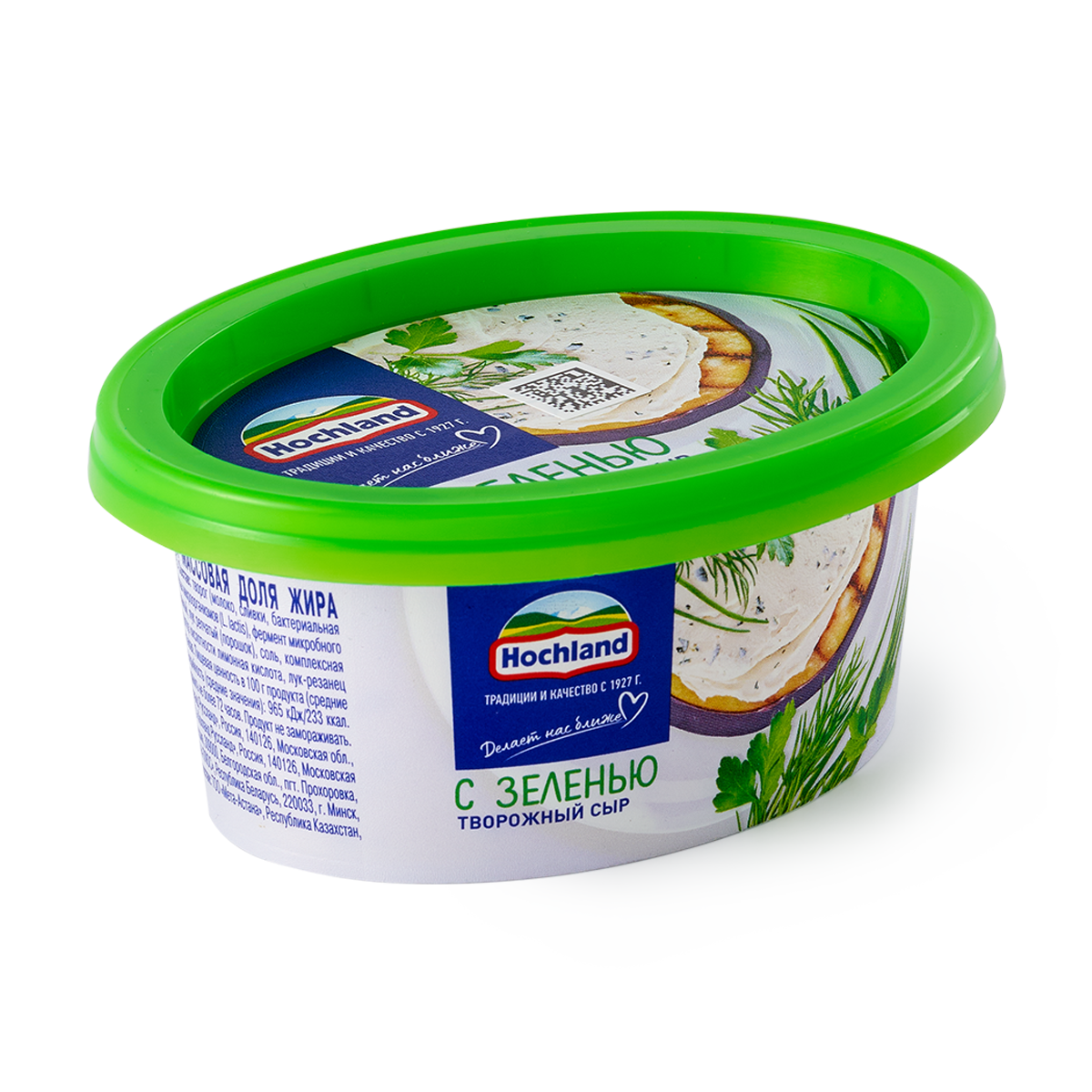 Изображение товара Сыр творожный Hochland с зеленью 60% 140 г