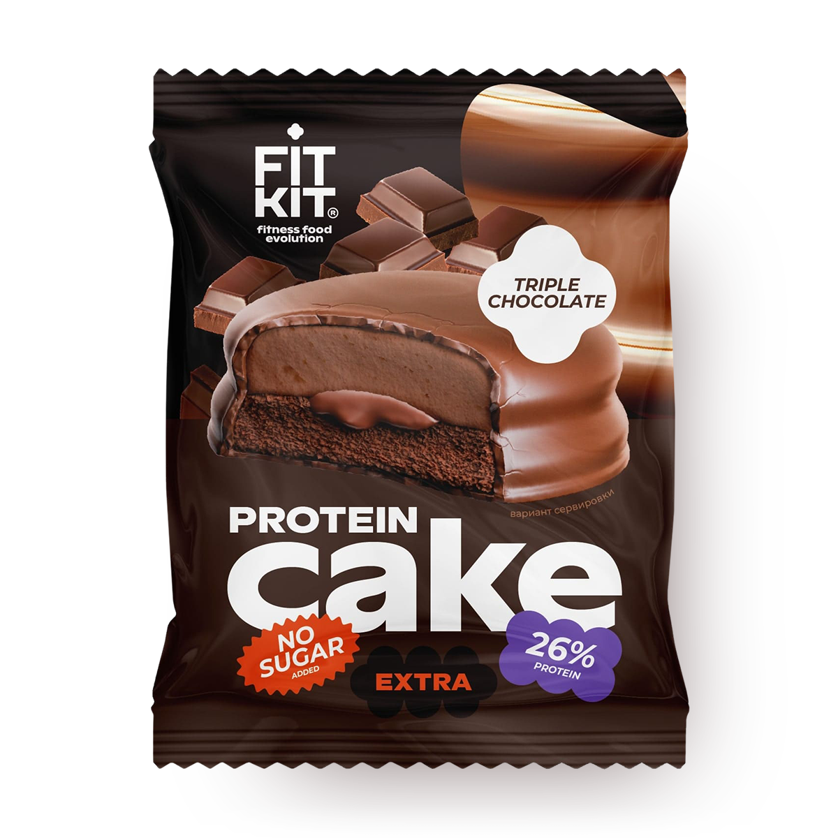 Изображение товара Десерт глазированный Fit Kit Тройной шоколад 50 г