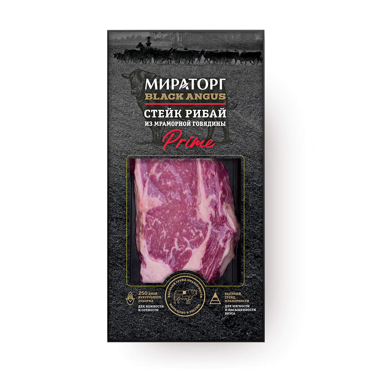 Изображение товара Стейк Рибай из мраморной говядины Prime «Мираторг» Black Angus 320 г