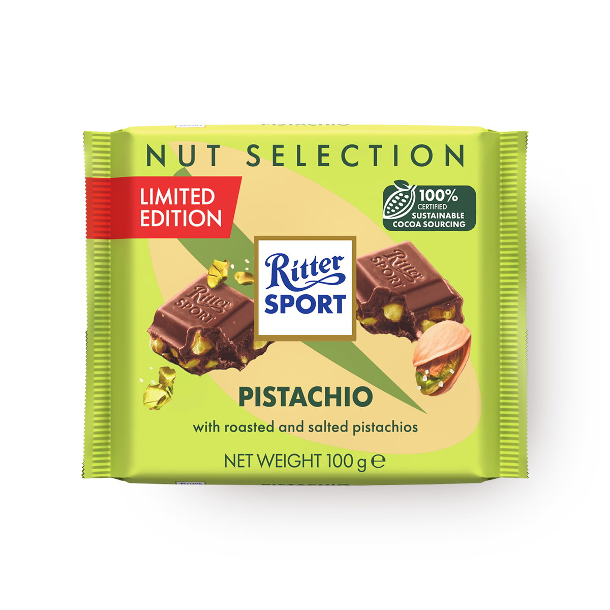 Изображение товара Шоколад молочный Ritter Sport Extra Nut с солёными фисташками 100 г