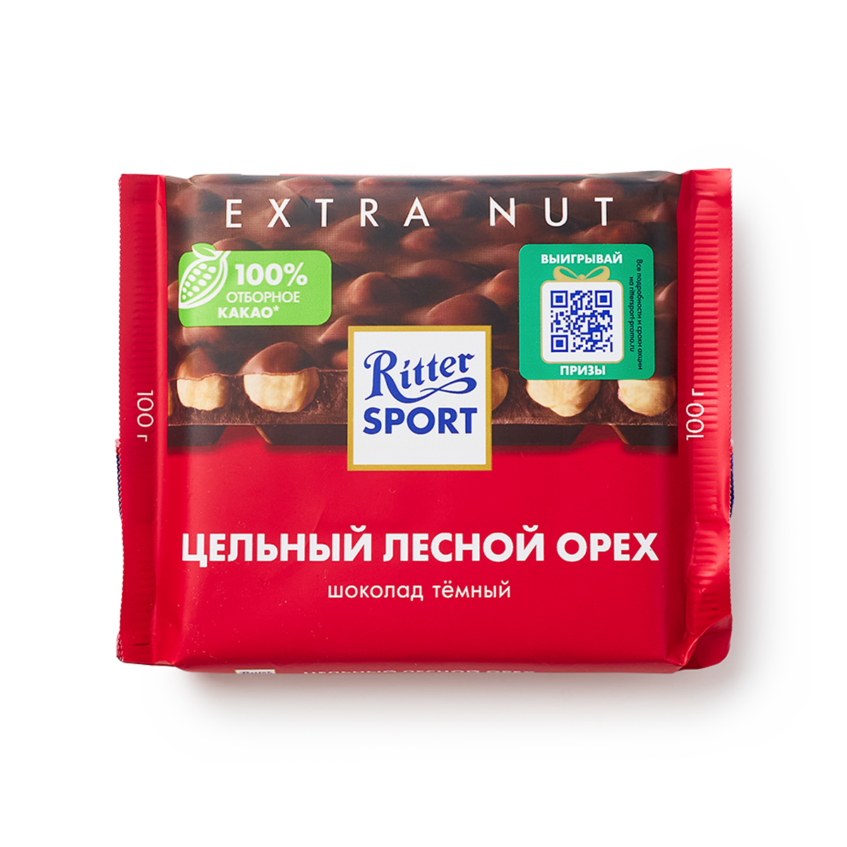 Изображение товара Шоколад тёмный Ritter Sport Extra Nut с лесными орехами 100 г