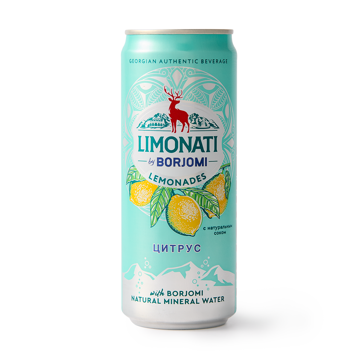 Изображение товара Лимонад Limonati by Borjomi цитрус с соком и минеральной водой 330 мл