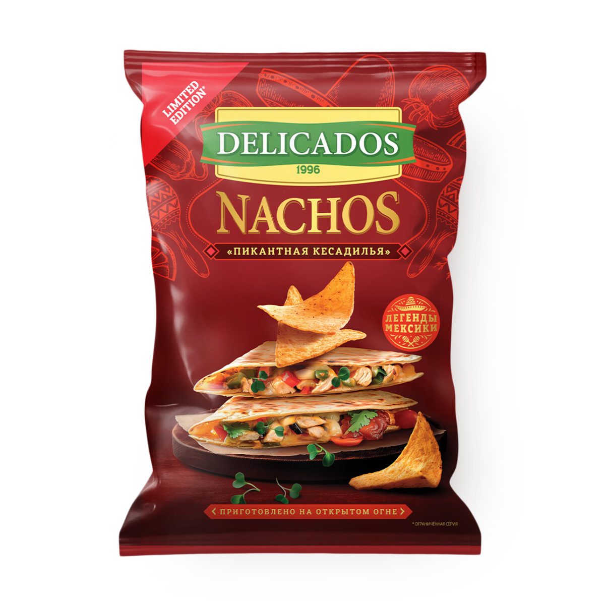 Изображение товара Чипсы кукурузные Nachos Delicados пикантная кесадилья 140 г