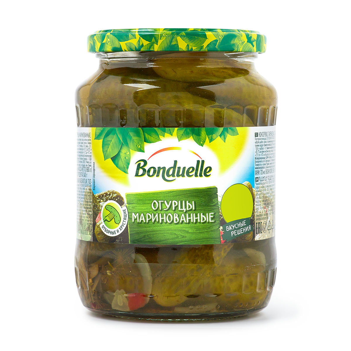 Изображение товара Огурцы маринованные Bonduelle Expert 680 г – хрустящие и вкусные