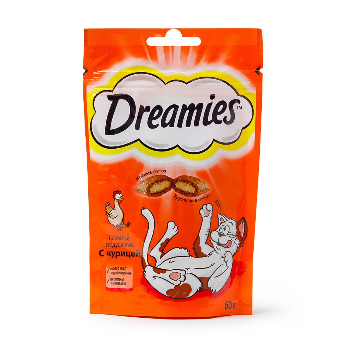 Изображение товара Лакомство для кошек Dreamies подушечки с курицей 60 г