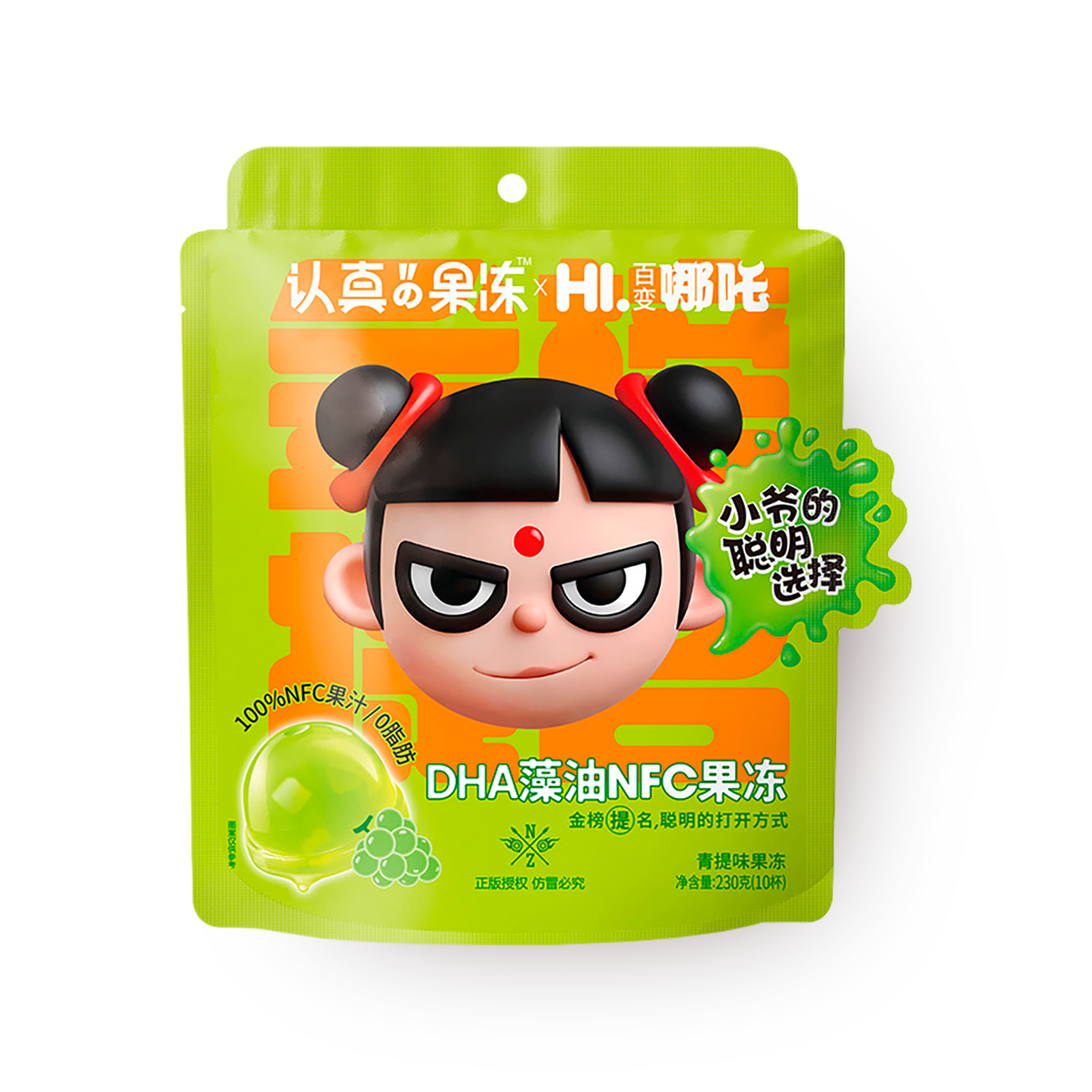 Изображение товара Желе Clever Mama со вкусом зелёного винограда из сока NFC 230 г