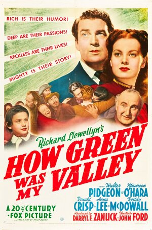 Постер: (Как зелена была моя долина, 1941 - вся информация о фильме на FilmNavi.ru