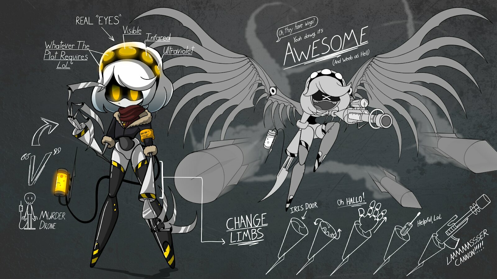 Нарисовать узи из дронов убийц