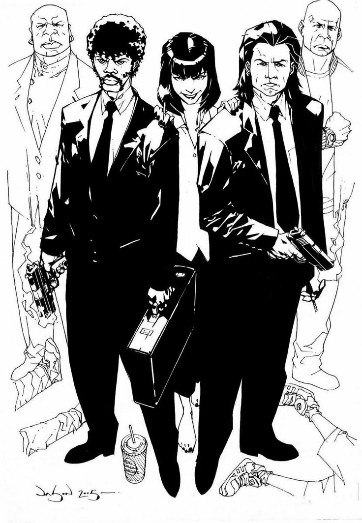 Криминальное чтиво тату эскиз