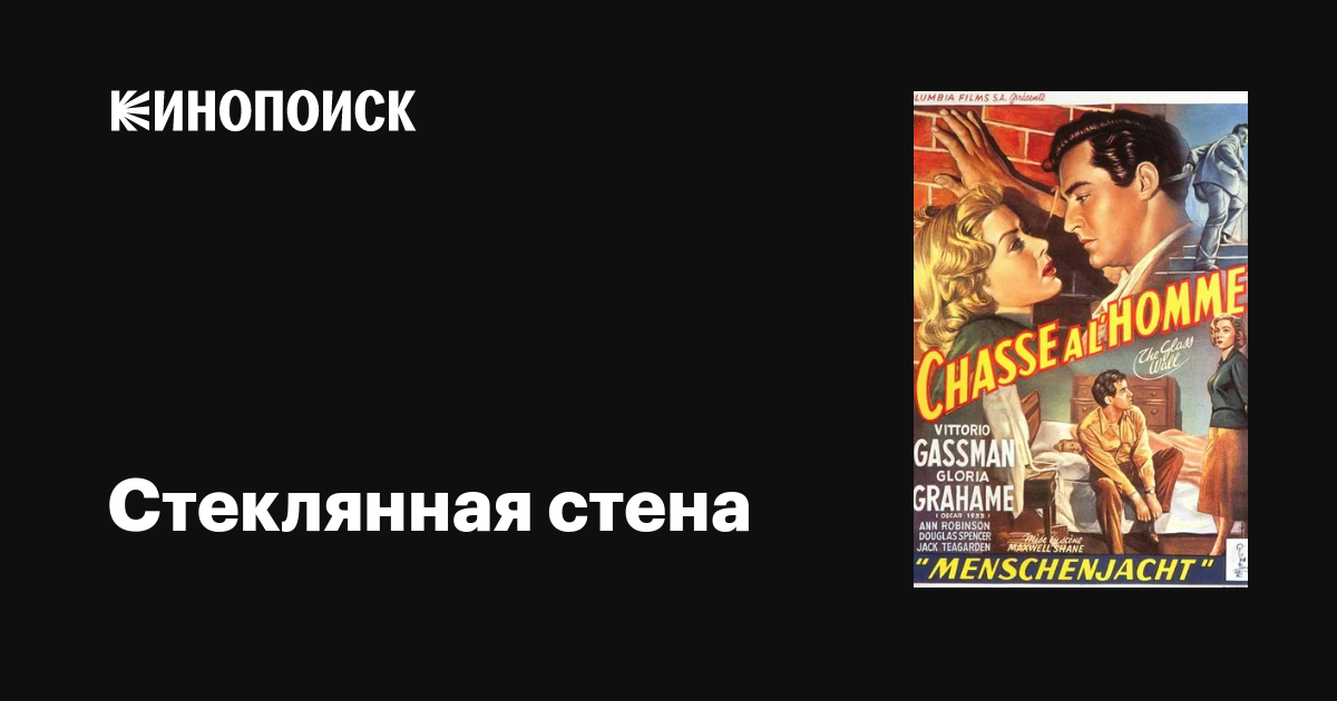Стеклянная стена фильм, 1953, дата выхода трейлеры актеры отзывы ...