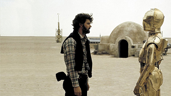 Джордж Лукас на съемочной площадке четвертого эпизода «Звездных войн»