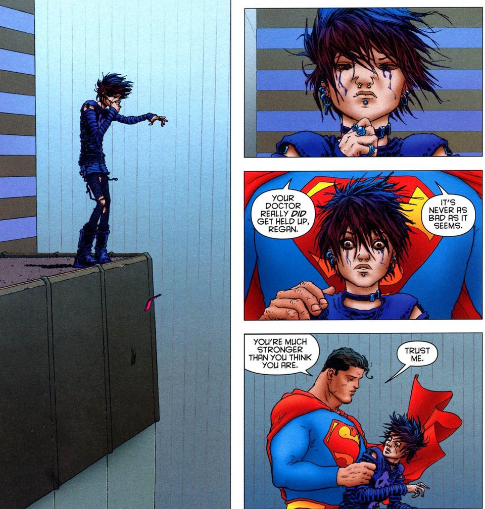 В комиксе Гранта Моррисона «All-Star Superman» герой находит время, чтобы спасти девочку. Этот эпизод приводили в пример Заку Снайдеру / Иллюстрация: DC
