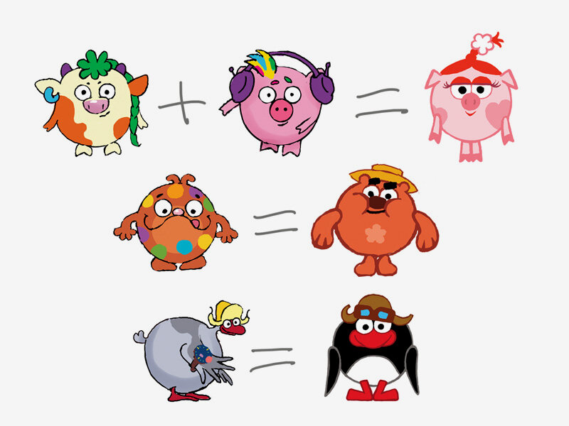 Поделки персонажей из мультфильма «Смешарики»: схемы и шаблоны для вырезания