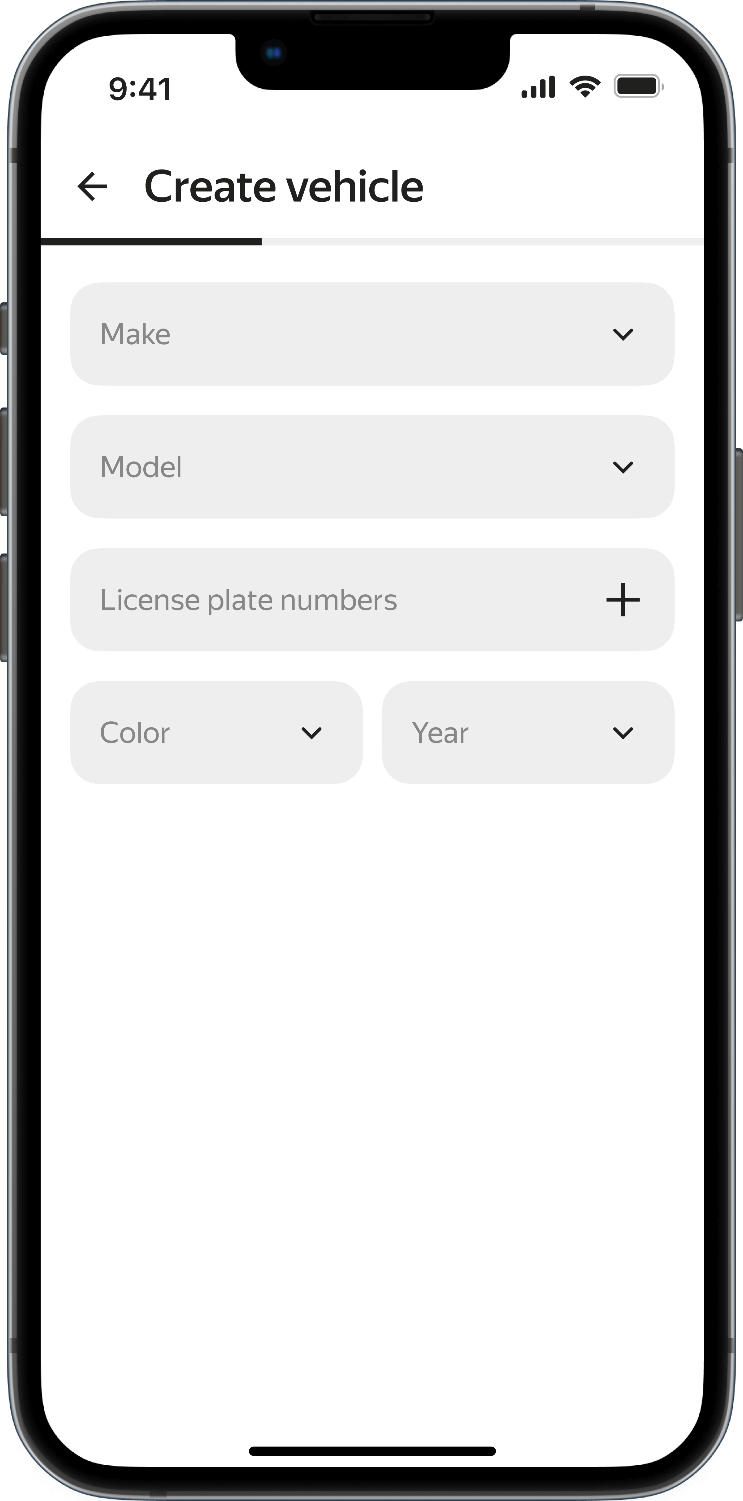 Add, view, and track the status of your rental vehicles