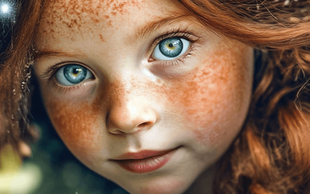 A vintage photography of a fabulous dwarf girl, freckles, natural collage, fabulous, brown hair, focus on the eyes
