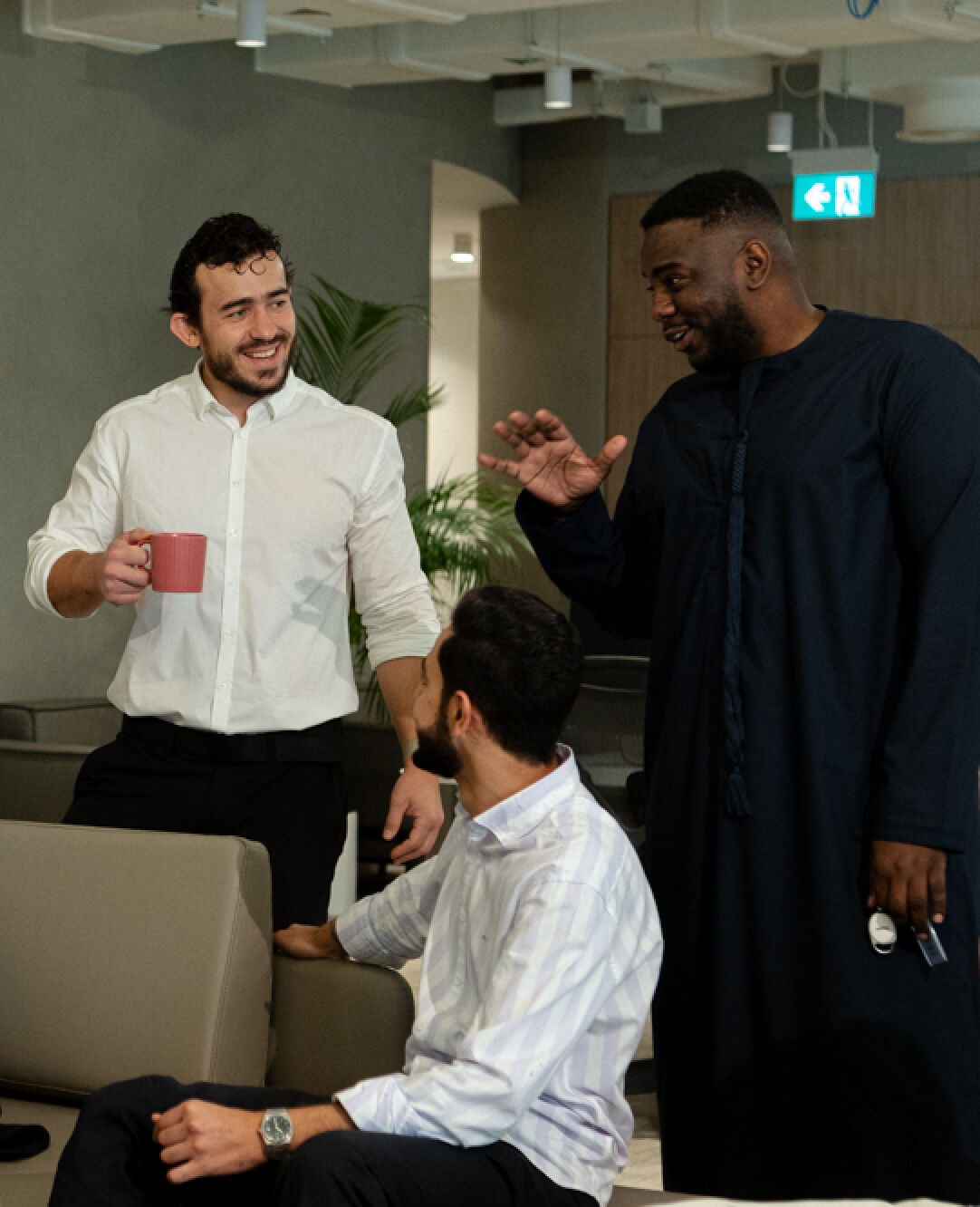 Several people are communicating