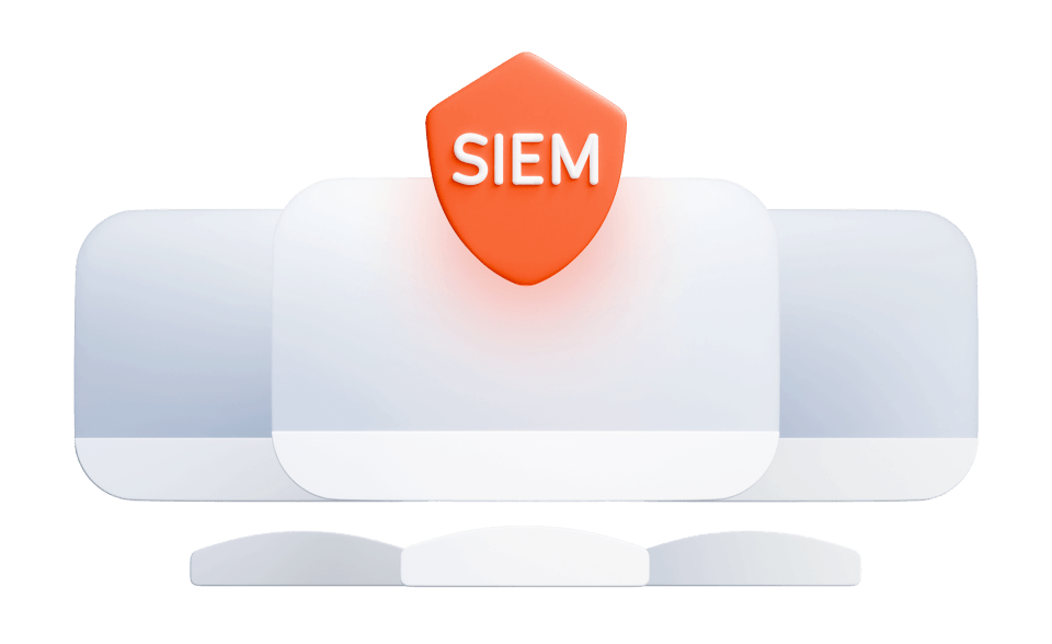 Лого: SIEM (щит оранжевого цвета)