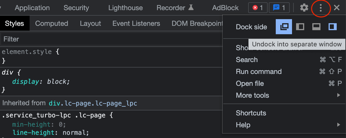 Удобнее всего вынести и закрепить окно DevTools на отдельном мониторе