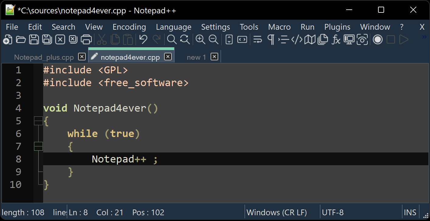 Редактор кода Notepad++