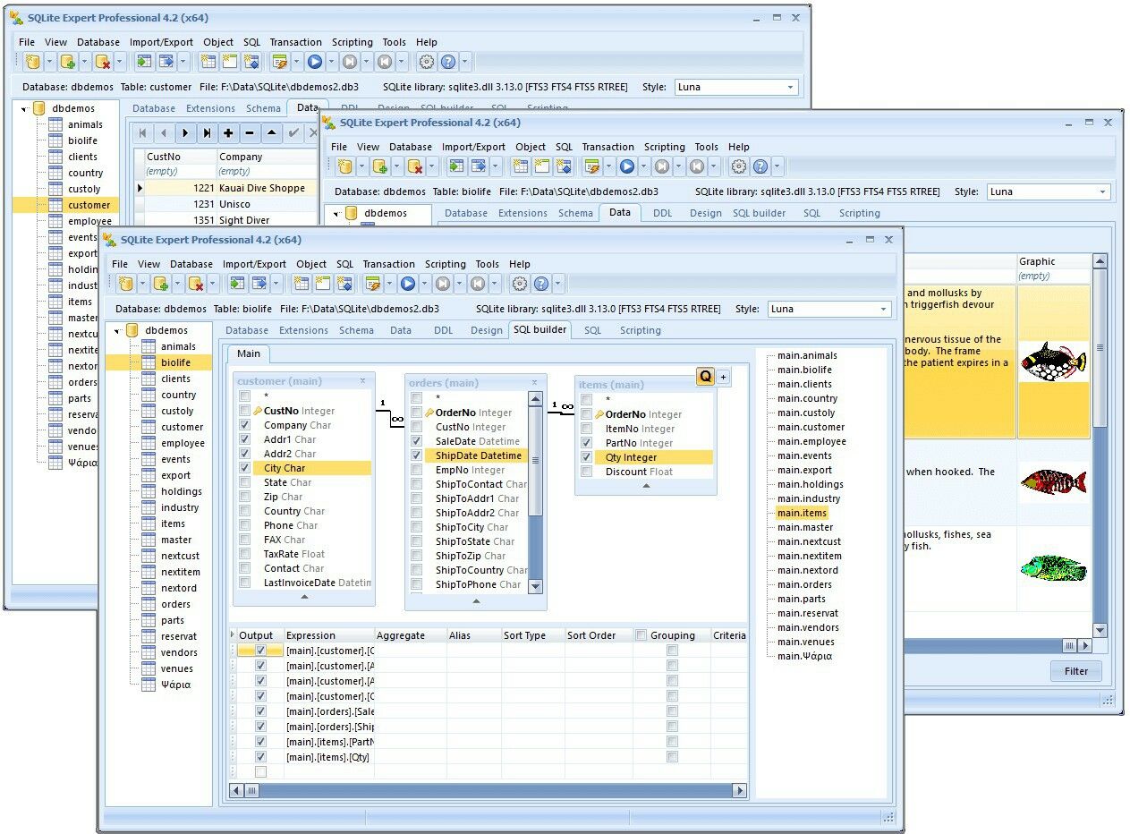 Интерфейс SQLIte