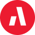 Logo: stylized yellow arrow on blue circular background
