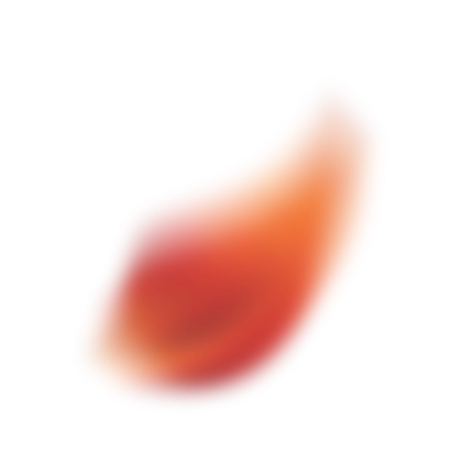 Blurred orange-red abstract shape with gradient and pixelated edges
