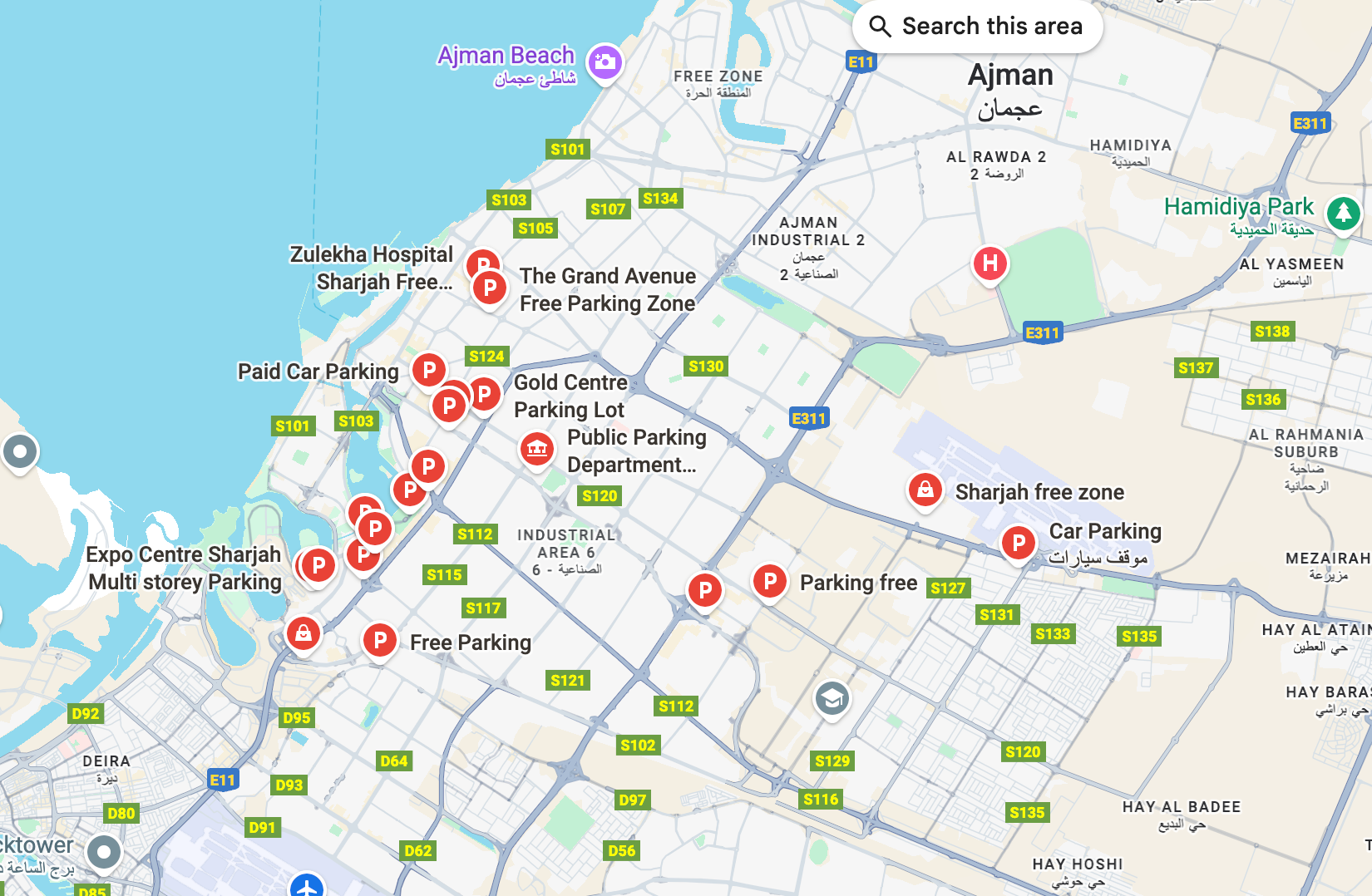Free Parking Sharjah