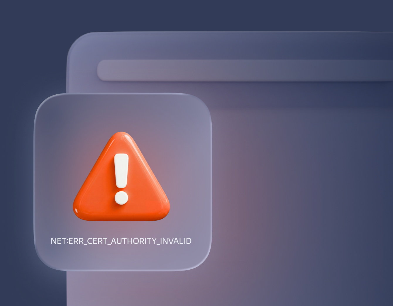 Оранжевый треугольник с восклицательным знаком, надпись: NET:ERR_CERT_AUTHORITY_INVALID