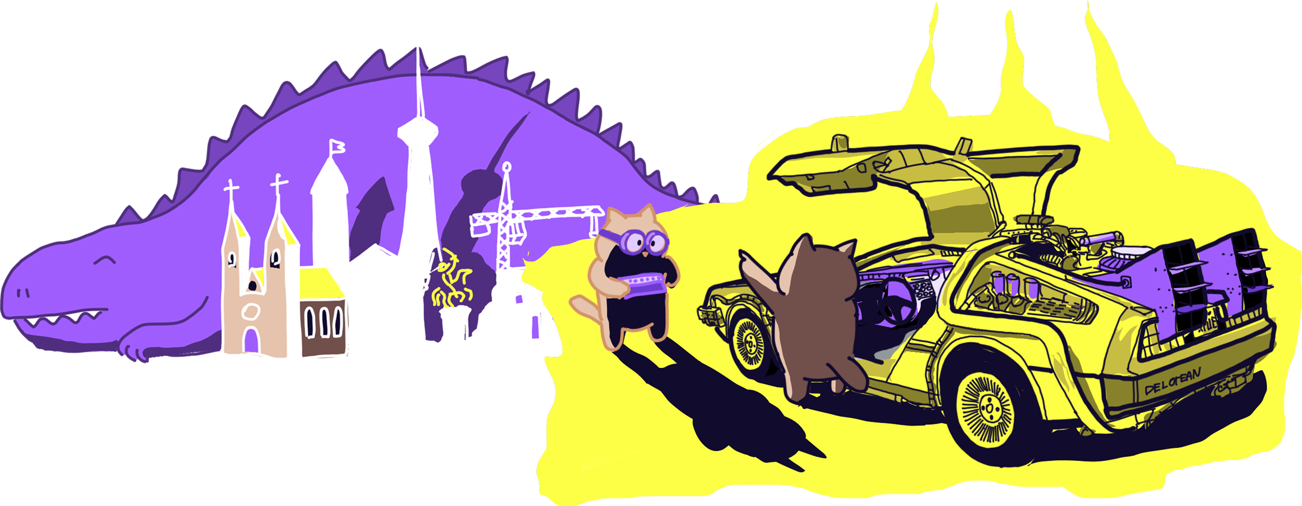 Динозаврик и делориан