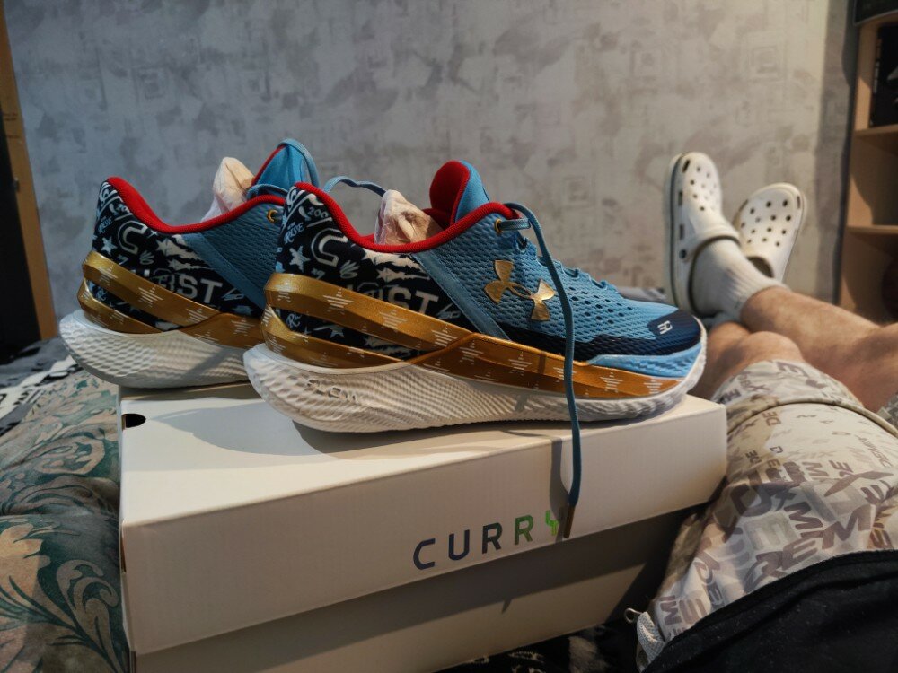 custom review-Under Armour Curry 2 Low FloTro 'All Star' Низкий Топ Баскетбольные Кроссовки Унисекс Синий Желтый