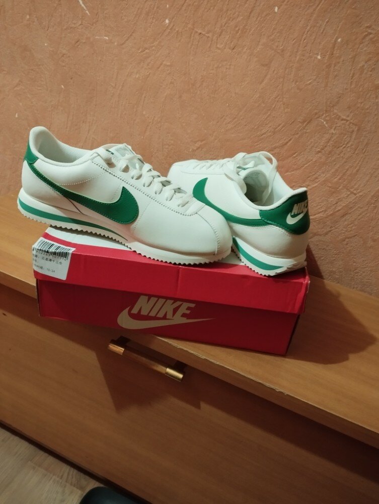 custom review-Nike Cortez Устойчивый к истиранию Низкий Топ Повседневная Городская Коммутерская Беговая Обувь Мужская Белый Зеленый