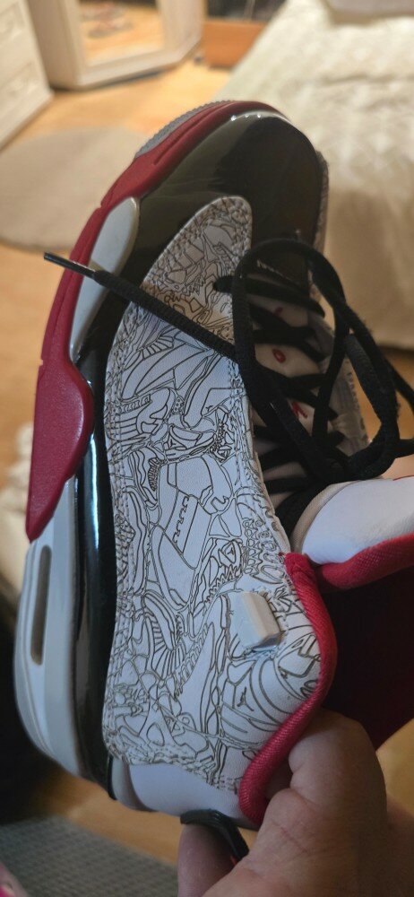 custom review-Джордан Dub Zero MID Топ Винтажные баскетбольные кроссовки Мужской Белый черный красный