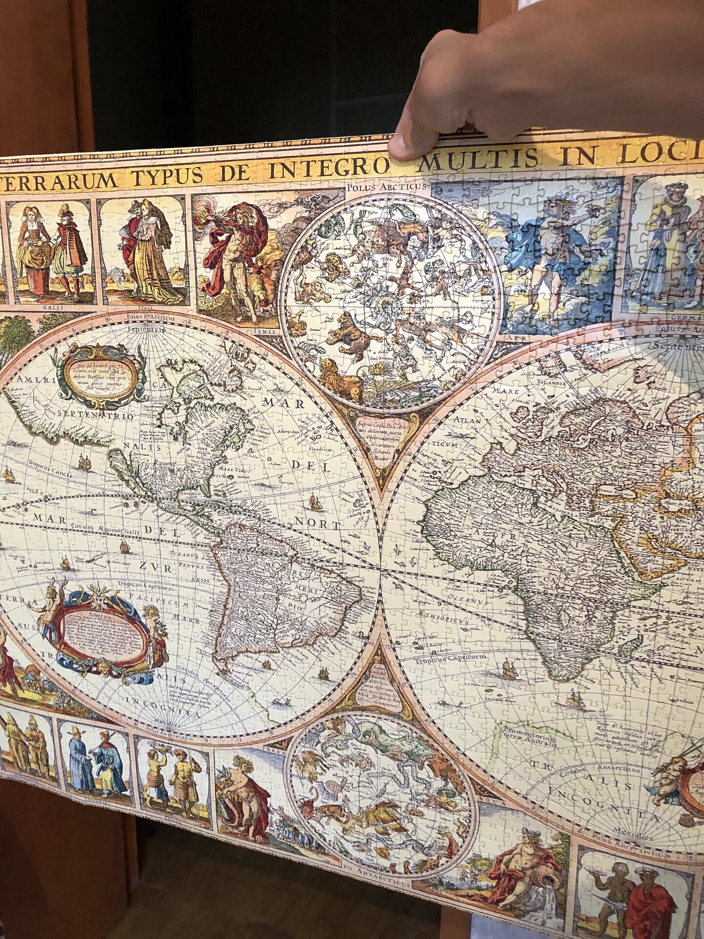 Пазлы старинная карта мира