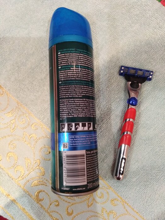 Многоразовый бритвенный станок Gillette Mach3 Turbo, серебристый/красный - фото № 2 от пользователя  anonymous