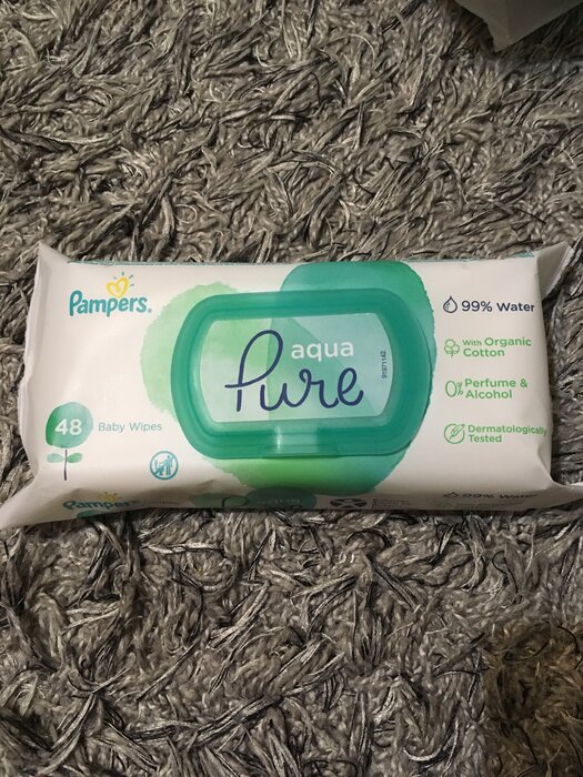 Влажные салфетки Pampers Aqua Pure, пластиковая крышка, 96 шт. - фото № 1 от пользователя  anonymous