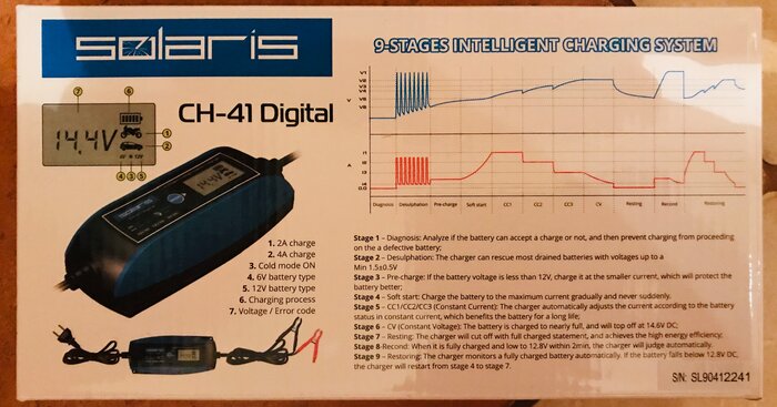 Зарядное устройство для аккумулятора автомобиля 6В 12В SOLARIS-СОЛЯРИС 136834517