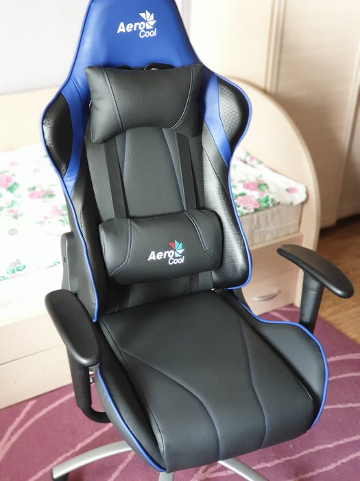 Компьютерное кресло AeroCool AC100 AIR игровое, черный/синий - фото № 1 от пользователя  anonymous